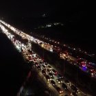 Esta imagen fue captada por uno de los residentes de vía a la costa, que aseguró que la ruta permaneció congestionada por horas.