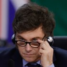 El presidente de Argentina, Javier Milei, asiste a la cumbre G20, en el Museo de Arte Moderno,