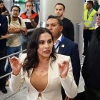La vicepresidenta Verónica Abad dijo que vino al país aclarar la disputa con el presidente Noboa.