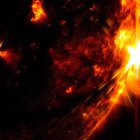 El Observatorio de Dinámica Solar de la NASA capturó esta imagen de una erupción solar