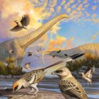 Impresión artística de Navaornis, de la que se ha encontrado un fósil "único en su tipo" que podría transformar la comprensión de cómo evolucionaron los cerebros de las aves modernas