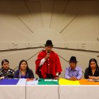 La Conaie se reunión en su sede en el norte de Quito.