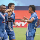 Marcos Mondaini (c) quedó cuatro veces campeón con Emelec en el fútbol ecuatoriano