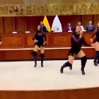 El grupo de tecnocumbia hizo su presentación en uno de los salones de la Asamblea.