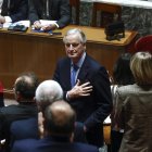 El primer ministro francés, Michel Barnier, tras pronunciar un discurso durante un voto de censura contra su gobierno en la Asamblea Nacional, en París, el 04 de diciembre de 2024.