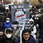 Protesta contra el presidente de Corea del Sur, Yoon Suk-yeol, este 5 de diciembre en Seul.
