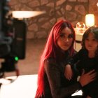 Dulce María graba una escena con su hija María Paula. Paco Álvarez la dirigió.