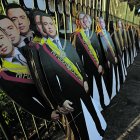 Una figura de cartón del presidente Daniel Noboa durante la presentación de una agrupación musical, generó polémica