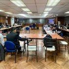 En el octavo piso de la Corte Nacional se realiza la audiencia por obstrucción a la justicia.