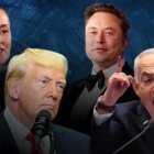 La presidenta de Mexico Claudia Sheinbaum, el consejero delegado de Tesla, Elon Musk, el primer ministro israelí, Benjamín Netanyahu y el presidente electo de EE.UU., Donald Trump.