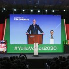 El presidente de FIFA Gianni Infantino en el Congreso de FIFA realizado en diciembre