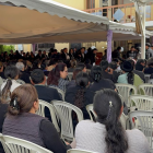 Cientos de personas acudieron al velorio de Raul Ilaquiche en Salcedo.