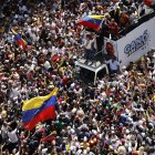 Caracas. La líder de la oposición María Corina Machado en campaña.