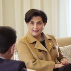 La canciller de Ecuador, Gabriela Sommerfeld, en una actividad oficial.