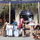 El patio central del colegio se hizo escenario del nacimiento de Jesús.