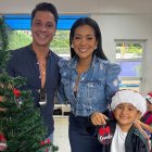 Dora con su esposo e hijo.