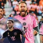 Neymar vestido con la camiseta el Inter Miami, junto a sus amigos Luis Suárez y Lionel Messi.