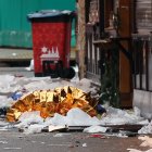 Escombros del atentado en mercadillo