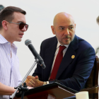 Daniel Noboa, Gian Carlo Loffredo y Jaime Vela en fotos de archivo.