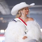 Beyoncé durante su presentación en el Super Bowl.