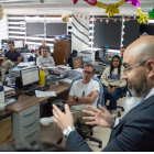 Mario Godoy, presidente del Consejo de la Judicatura, en una unidad judicial de Latacunga.