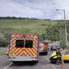 Dos vehículos se chocaron en la av. Simón Bolívar, en el límite entre Mejía y Quito.