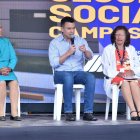 En San Miguel del Común, Daniel Noboa se reunió con beneficiarios del Seguro Social Campesino.