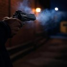 Foto referencial de arma disparándose