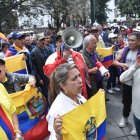 Simpatizantes de Daniel Noboa se congregaron en la Plaza Grande el 5 de enero.