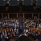 Los miembros del Congreso participan en una sesión conjunta del Congreso para ratificar las elecciones presidenciales de 2024 en el Capitolio de los Estados Unidos el 6 de enero de 2025 en Washington, DC.
