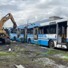 La chatarrización se hace en el predio de la Empresa de Pasajeros, en el sur de Quito.