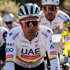 Jhonatan Narváez (i) se viene entrenando con el UAE desde noviembre del 2024.