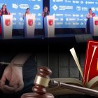 Fotomontaje relacionado con propuesta electoral de implementar la cadena perpetua para jueces corruptos.