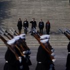 Se observa uno de los ensayos generale en el Capitolio de Estados Unidos antes de la toma de posesión del presidente electo Trump, en Washington, DC, el 12 de enero de 2025.