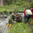 Labor. Militares también participan de la limpieza.