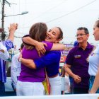 Asambleísta Yadira Bayas, en una actividad de campaña, días atrás.