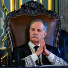 El magistrado del Tribunal Supremo Ángel Hurtado, este lunes durante el juicio al senador del PP José Manuel Baltar Blanco en el Tribunal Supremo.