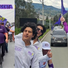 Jorge Chamba y Diego Matovelle, de izquierda a derecha, están en plena campaña electoral.