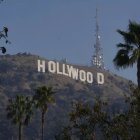El letrero de Hollywood antes de los incendios forestales