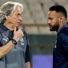 Gabriel Jesús y Neymar en una sesión de entrenamientos de Al-Hilal