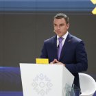 Daniel Noboa durante su intervención en el Debate 2025.