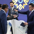 Daniel Noboa integró el primer grupo del debate presidencial.