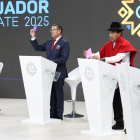 En el debate presidencial 2025, Leonidas Iza y Pedro Granja, entre otros.