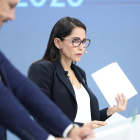 Luisa González fue interpelada por Iván Saquicela, en el debate presidencial.