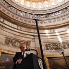 Donald Trump durante su discurso de posesión presidencial.