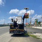 Personal de la CTE clausuró radares de velocidad en varias zonas de Daule, este lunes 20 de enero.