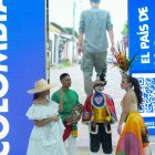 Vista del stand de Colombia de la 45 edición de la Feria Internacional de Turismo (FITUR) que ha sido inaugurada este miércoles en el recinto Ifema, en Madrid.