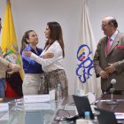 La nueva mayoría del CPCCS, conformada por integrantes de la denominada Liga Azul, durante la sesión de este miércoles 22 de enero.