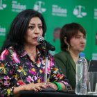 La subdirectora de programas en Ecuador de Planned Parenthood Global, Paulina Ponce, habla en una rueda de prensa este miércoles 22 de enero en Quito.