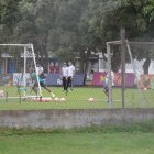 Jorge Célico en su primer entrenamiento como DT de Emelec.
